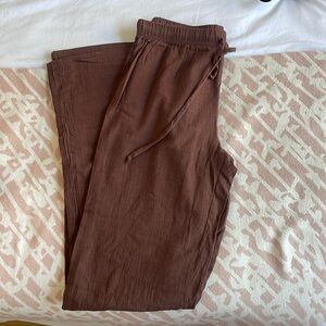 NWT!! ÉTERNE Willow Pant Size S in Chocolate 100% Cotton